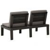 Garden Lounge Bench with Cushion Plastic Grey