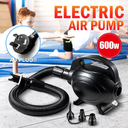New Black Portable Electric Air Inflator Pump 3 Nozzle Gymnastics Mat Inflatable 