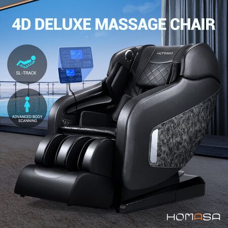 HOMASA 4D Massage Chair Electric Recliner Zero Gravity Massager Full Body Gray
