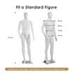 Male Mannequin 185CM Full Body Manikin Display Stand Dress Form Adjustable Detachable White