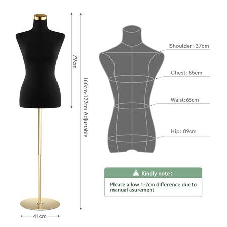 Female Mannequin Dress Form Torso Tripod Stand Display 