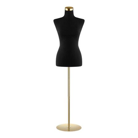 JAXPETY Female Mannequin Torso Clothing Display W/Black Tripod Stand New Black 