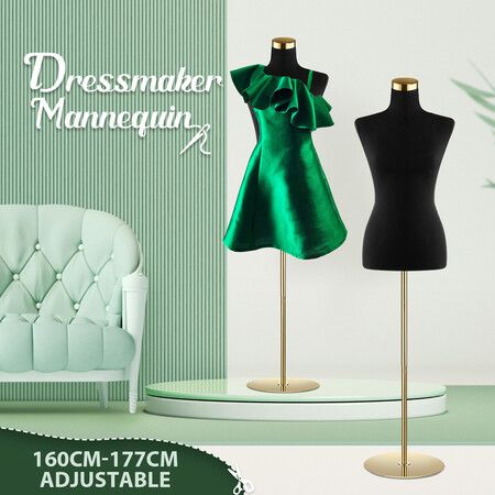 Female Mannequin Torso Display Stand Manikin Dress Form Dressmakers Sewing Fashion Tripod Base 160-177CM Black