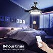 42 Inch Ceiling Modern Fan with LED Lights Remote Control 3 Blades 3 Speed Timer Black