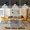 48 Inch Ceiling Fan with LED Lights Remote Control Electric Cooling 5 Blades 3 Speed Timer Black and walnut