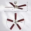 52 Inch Ceiling Cooling Fan with Lights Remote Control 4 Blades 3 Speed Timer Brown