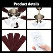 52 Inch Ceiling Cooling Fan with Lights Remote Control 4 Blades 3 Speed Timer Brown