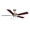 52 Inch Ceiling Cooling Fan with Lights Remote Control 4 Blades 3 Speed Timer Brown