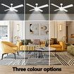 52 Inch Ceiling Cooling Fan with Lights and Remote LED Lamp 4 Blades 3 Speed Timer White