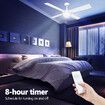 52 Inch Ceiling Cooling Fan with Lights and Remote LED Lamp 4 Blades 3 Speed Timer White