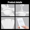 52 Inch Ceiling Cooling Fan with Lights and Remote LED Lamp 4 Blades 3 Speed Timer White