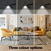 52 Inch Ceiling Cooling Fan with LED Lights and Remote Black 4 Blades 3 Speed Timing