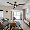 52 Inch Ceiling Cooling Fan with LED Lights Remote Control 3 Blades 5 Speed Timer Brown