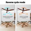 52 Inch Ceiling Cooling Fan with LED Lights Remote Control 3 Blades 5 Speed Timer Brown