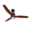 52 Inch Ceiling Cooling Fan with LED Lights Remote Control 3 Blades 5 Speed Timer Brown