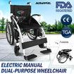 Auswheel Wheelchair Electric Mannual Mobility Aid Foldable Lightweight Medical Equipment Self Propelled Black