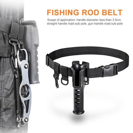 Adjustable Fishing Waist Belt Padded Fishing Rod Holder Portable Pole Inserter Multi-function Rack Tackle Carry Strap