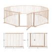 Kidbot Wooden Playpen Foldable Fence Kids Activity Centre Outdoor Playard 10 Panel