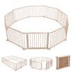 Kidbot Wooden Playpen Foldable Fence Kids Activity Centre Outdoor Playard 10 Panel