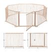 Kidbot Wooden Playpen Kids Activity Centre Foldable Fence Outdoor Playard 8 Panel 