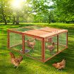 Petscene Foldable Wooden Chicken Coop Cage Backyard Rabbit Hutch Poultry House Run