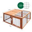 Petscene Foldable Wooden Chicken Coop Cage Backyard Rabbit Hutch Poultry House Run