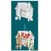 Christmas Painting Playhouse Cardboard Graffiti DIY Coloring and Drawing Doodle with 20 Pens Great Gift idea