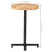 vidaXL Bistro Table Round diameter 50x75 cm Rough Mango Wood