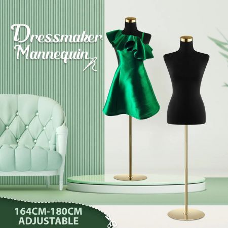 Female Mannequin Torso Display Stand Manikin Dress Form Dressmakers Sewing Fashion Tripod Base 164-180CM Black