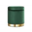 Artiss Ottoman Storage Foot Stool Round Velvet Green