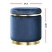 Artiss Ottoman Foot Stool Round Velvet Navy