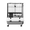 Wheeled Metal Rabbit Hutch Bunny Cage W/Top Front 2 Doors,Easy To Clean Pull Out Tray-81X51X67Cm