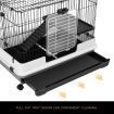 Wheeled Metal Rabbit Hutch Bunny Cage W/Top Front 2 Doors,Easy To Clean Pull Out Tray-81X51X67Cm