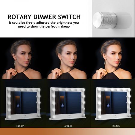 Dimmer Control Led Light Makeup Hollywood Vanity Mirror-Perfect For Makeup, Grooming, Dressing