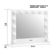 Dimmer Control Led Light Makeup Hollywood Vanity Mirror-Perfect For Makeup, Grooming, Dressing