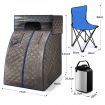 Portable Home Steam Sauna Spa Set W/3L Uv Automized Sterilization Steam Pot, 9 Temp Control+Chair