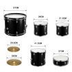 100% Birch Shell Full Size 5-Piece Drum Kit W/ Cymbals Pedal Stool Perfect For Beginners-Black