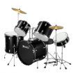 100% Birch Shell Full Size 5-Piece Drum Kit W/ Cymbals Pedal Stool Perfect For Beginners-Black