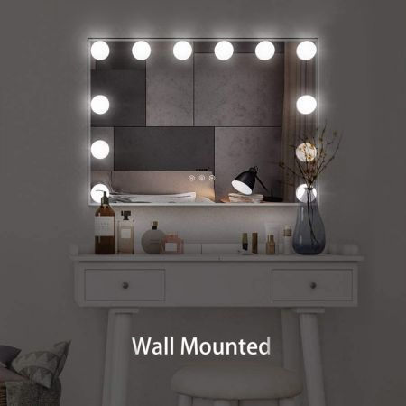 3 Light Color Hollywood Make Up Vanity Mirror Adjustable Warm Yellow,Daylight,Cool White Brightness
