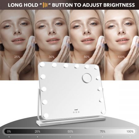 3 Light Color Rotatable Hollywood Makeup Vanity Mirror 5X Magnify For Flawless Makeup