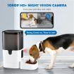 6L App Remote Control Auto Pet Feeder Dog Food Bowl W/Night Vision Camera, Voice Recorder/Speaker