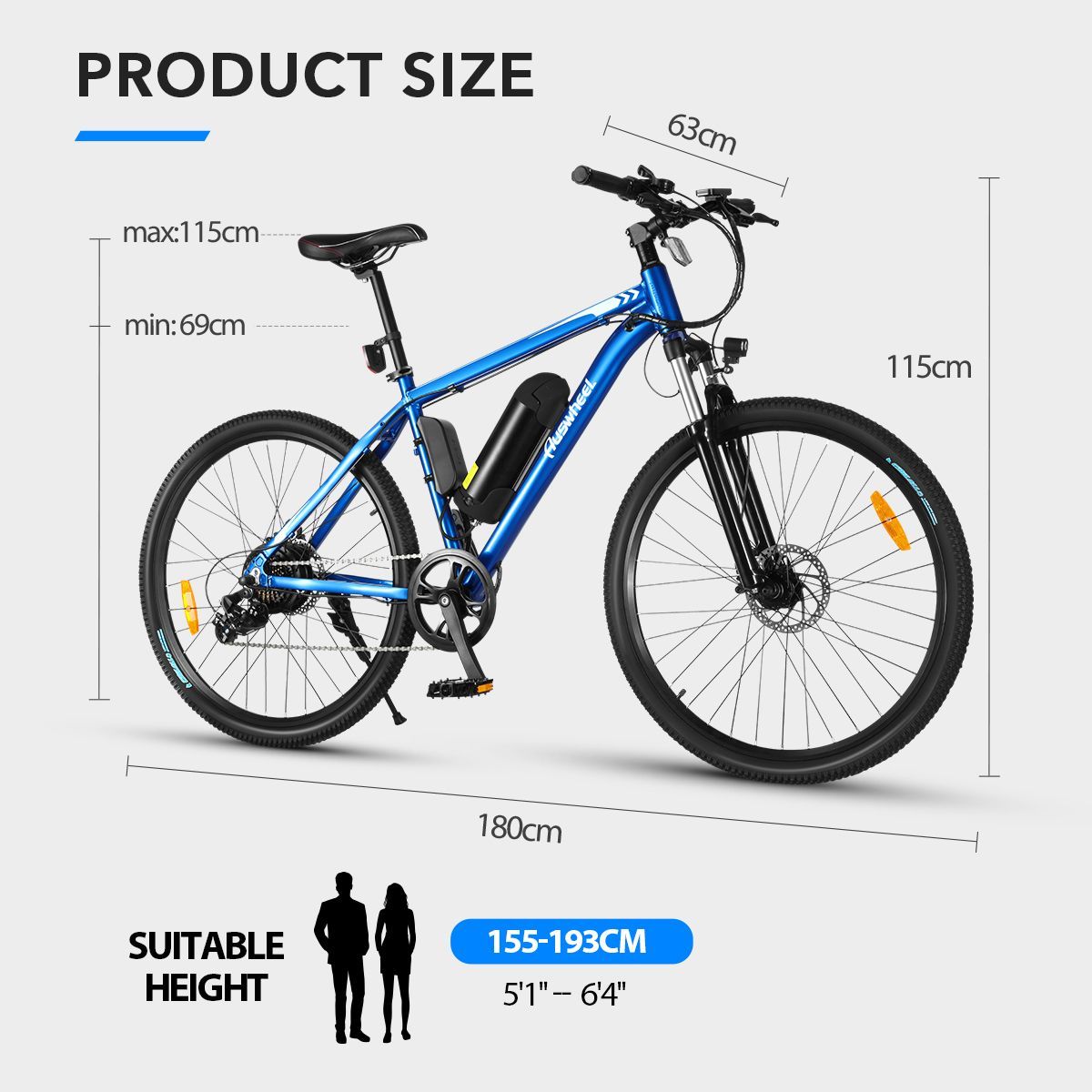 27.5" 250W Electric Bike Mountain E Bike Pro 7-Speed Gears 36V 10Ah Large Capacity Battery