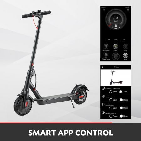 320W Folding & Light Motorized Electric E Scooter W/Shock-Absorp Tyre, App Control,25Km Range/Charge