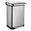 50L Non Rust Stainless Steel Kitchen Pedal Bin Good Sealing No Smell Easy To Clean