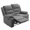 Premium Fabric 2 Seater Sofa Recliner Set W/ High Resilience Sponge Padding Easy To Clean