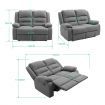 Premium Fabric 2 Seater Sofa Recliner Set W/ High Resilience Sponge Padding Easy To Clean