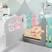 Portable Diy Shape 20-Panel Baby Playpen Room Barrier W/Music Box Eco-Friendly Indoor Outdoor Use