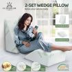 2-Set Bed High Density Memory Foam Wedge Pillow Back Support Cushion Leg Elevator W/Bamboo Cover