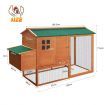 Fir Wood Chicken Coop Waterproof Rabbit Hutch Elevated Cage Firm Network Fence Easy To Clean