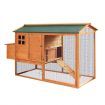 Fir Wood Chicken Coop Waterproof Rabbit Hutch Elevated Cage Firm Network Fence Easy To Clean